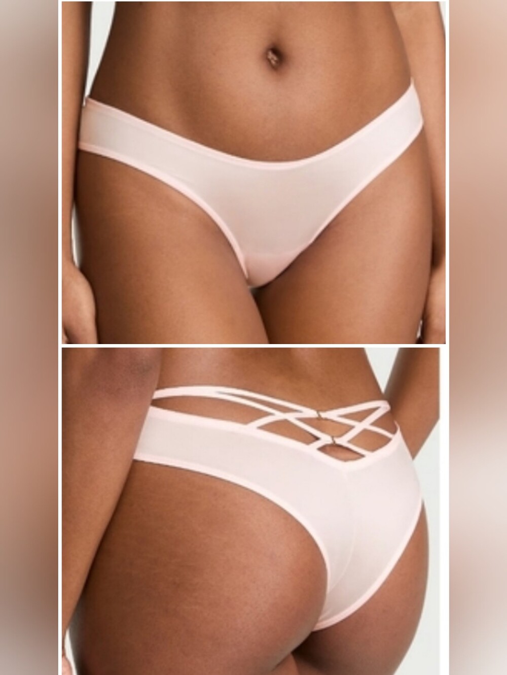 Victoria's secret very sexy Smooth Strappy Back tanga panty ANGEL PINK XLARGE